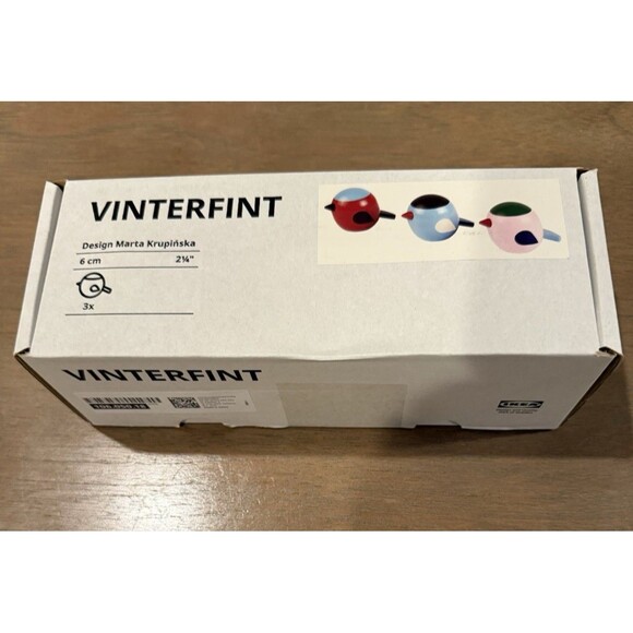 IKEA Vinterfint Decoration Set of 3 birds NEW mixed colors wood, 2 ¼" 106.050.18 - Picture 3 of 7